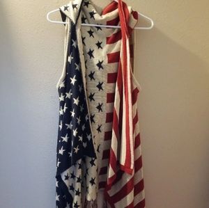 High low patriotic sweater vest